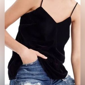 Jcrew Velvet peplum tank tags on